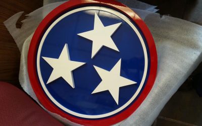 Sign fabrication with powder coating for Tdot Office in Nashville